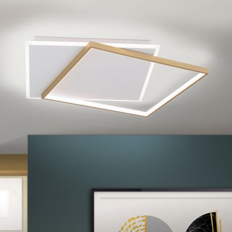 Plafoniere - Plafoniera LED design slim EMANUEL auriu/alb