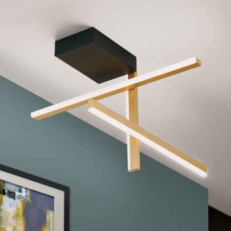 Plafoniere - Plafoniera LED moderna stil minimalist STARGATE 27W negru/auriu