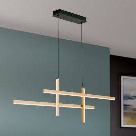 Plafoniere - Lustra LED suspendata moderna stil minimalist STARGATE 38W negru/auriu