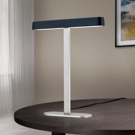 Lampi birou - Veioza/Lampa de masa LED moderna AUFTAKT crom satin/negru