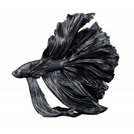 Statuete - Statueta decorativa extravaganta Fisch Crowntail 35cm, negru