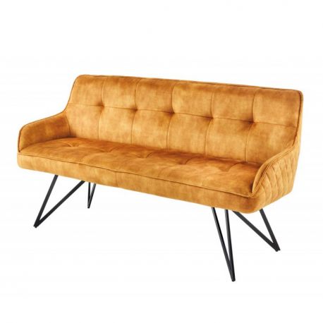 Banchete-Tabureti - Bancheta cu aspect retro Euphoria 160cm, galben mustar