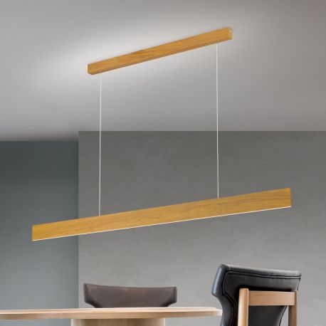 Pendule, Lustre suspendate - Lustra LED suspendata iluminat ambiental up/down GIDEON lemn