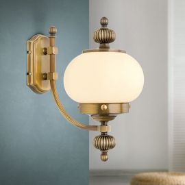 Aplice, corpuri de iluminat pentru pereti - Aplica de perete stil clasic Nostalgie up alama antique/champagne