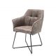 Seturi scaune, HoReCa - Set de 2 scaune elegante cu cotiere confortabile Loft, vintage taupe