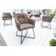 Seturi scaune, HoReCa - Set de 2 scaune elegante cu cotiere confortabile Loft, vintage taupe