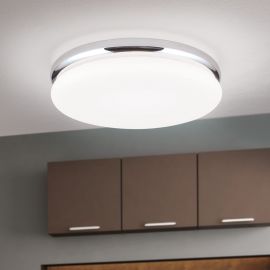 Plafoniere - Plafoniera LED design circular JAMES D-32cm crom/opal