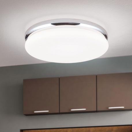 Plafoniere - Plafoniera LED design circular JAMES D-32cm crom/opal