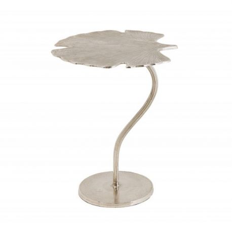 Masute Living - Masuta auxiliara cu aspect deosebit Ginkgo Leafs 53cm, argintiu