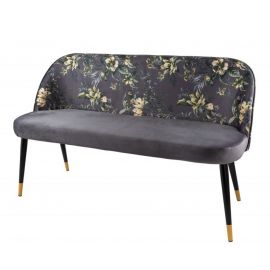 Banchete-Tabureti - Bancheta moderna tapitata cu model floral Boutique gri