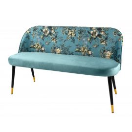 Banchete-Tabureti - Bancheta moderna tapitata cu model floral Boutique turcoaz