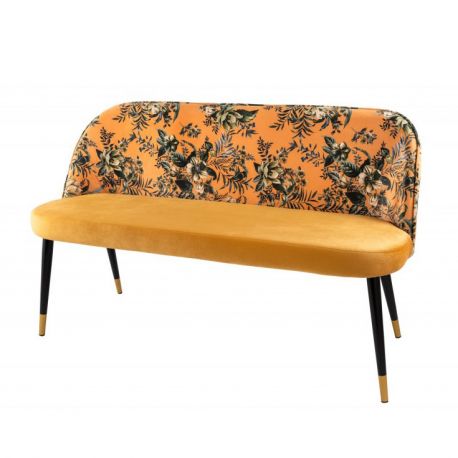 Banchete-Tabureti - Bancheta moderna tapitata cu model floral Boutique galben