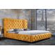 Paturi - Pat dublu tapitat design modern Paris 180x200cm, galben mustar