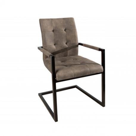 Seturi scaune, HoReCa - Set de 2 scaune cu brate aspect vintage Oxford antik taupe