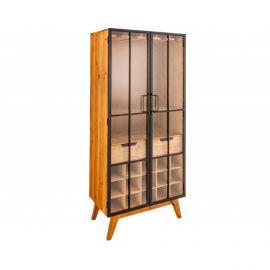 Vitrine - Vitrina cu spatiu depozitare sticle si pahare design industrial Seven Seas 150cm