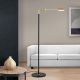 Lampadare - Lampadar LED cu brat ajustabil BOSTON negru/alama
