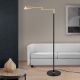 Lampadare - Lampadar LED cu brat ajustabil BOSTON negru/alama