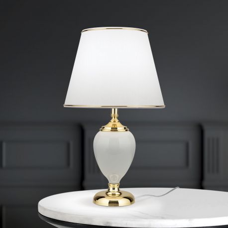 Veioze - Veioza/Lampa de masa design elegant OVUM alb/auriu