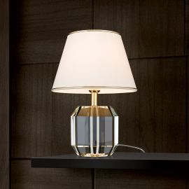 Veioze - Veioza design lux cu cristal K9 ALEXIS crem/auriu