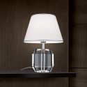 Veioza design lux cu cristal K9 ALEXIS alb/crom