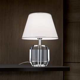 Veioze - Veioza design lux cu cristal K9 ALEXIS alb/crom
