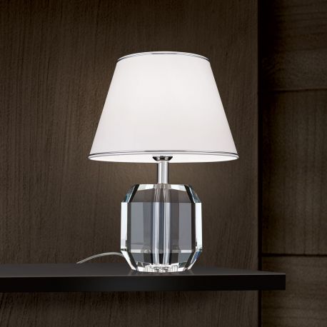 Veioze - Veioza design lux cu cristal K9 ALEXIS alb/crom