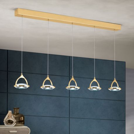 Pendule, Lustre suspendate - Lustra LED suspendata cu cristal K9 design lux MOON 5L