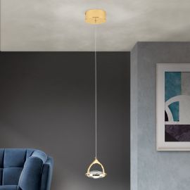 Pendule, Lustre suspendate - Pendul LED cu cristal K9 design lux MOON auriu