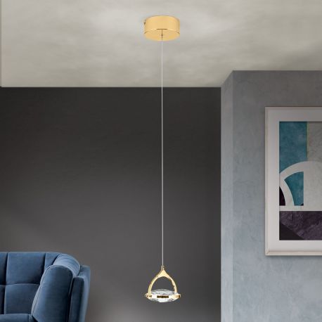 Pendule, Lustre suspendate - Pendul LED cu cristal K9 design lux MOON auriu