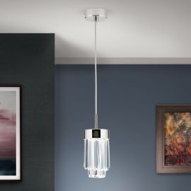 Pendule, Lustre suspendate - Pendul LED cu cristal K9 design elegant PRISM crom