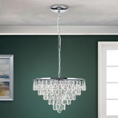 Pendule, Lustre suspendate - Lustra suspendata cristal K9 design elegant CELESTE D-45 crom