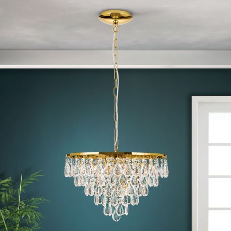Pendule, Lustre suspendate - Lustra suspendata cristal K9 design elegant CELESTE D-45 auriu