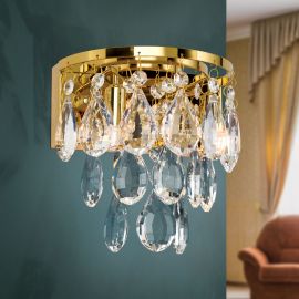 Aplice, corpuri de iluminat pentru pereti - Aplica de perete cristal K9 design elegant CELESTE aurie