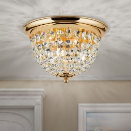Plafoniere - Plafoniera cristal Asfour design elegant lux PLAFOND D-35cm aurie