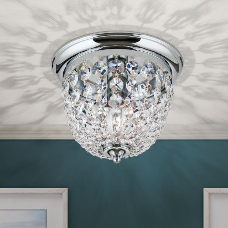 Plafoniere - Plafoniera cristal Asfour design elegant lux PLAFOND D-26cm crom