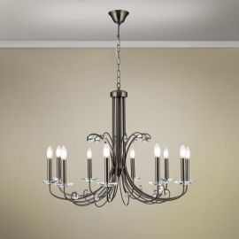 Candelabre, Lustre - Candelabru stil clasic cu cristal K9 ARIANE 10L nickel inchis