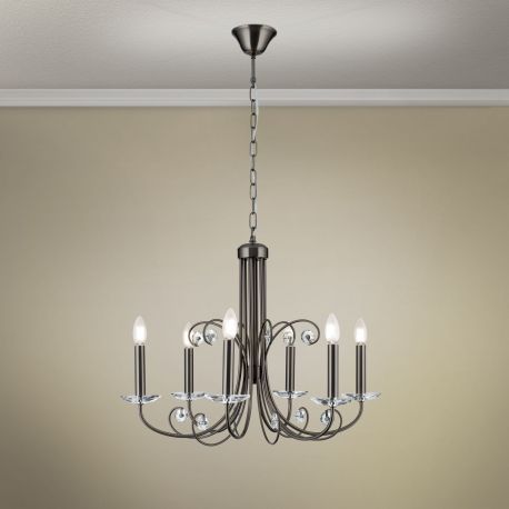 Candelabre, Lustre - Candelabru stil clasic cu cristal K9 ARIANE 6L nickel inchis