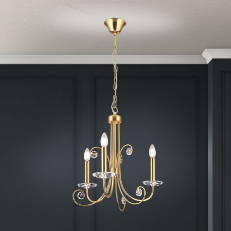 Candelabre, Lustre - Candelabru stil clasic cu cristal K9 ARIANE 3L auriu