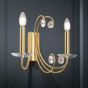 Aplica de perete stil clasic cu cristal K9 ARIANE 2L aurie