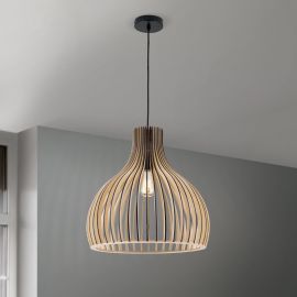 Pendule, Lustre suspendate - Lustra/Pendul modern din lemn stil scandinav ERIK D-45cm