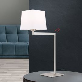 Veioze - Veioza/Lampa de masa pivotanta CARLTON nickel/alb