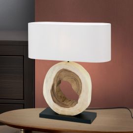 Veioze - Veioza/Lampa de masa lemn stil rustic NATHAN