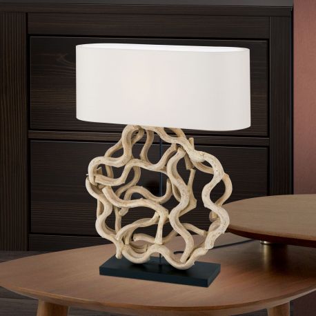 Veioze - Veioza/Lampa de masa lemn decorativ PEGGY