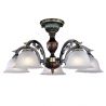 Lustra aplicata cu 5 brate design italian din alama cu lemn 2700