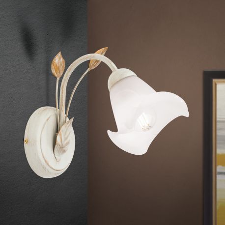 Aplice, corpuri de iluminat pentru pereti - Aplica de perete design elegant SISI ivory-gold