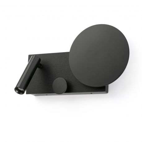 Aplice, corpuri de iluminat pentru pereti - Aplica perete ambientala cu reader LED KLEE negru dreapta
