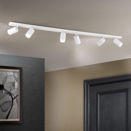 Plafoniere cu spoturi, Spoturi aplicate - Plafoniera cu 6 Spoturi stil minimalist modern SEAN alba