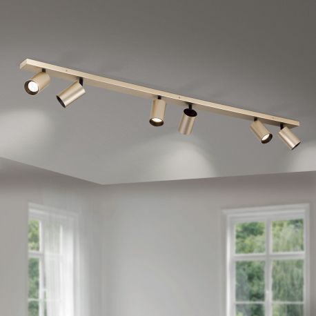Plafoniere cu spoturi, Spoturi aplicate - Aplica de perete/tavan cu Spoturi stil minimalist modern SEAN 6L auriu
