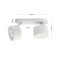 Plafoniere cu spoturi, Spoturi aplicate - Plafoniera cu 2 Spoturi LED directionabile SPECTER alba