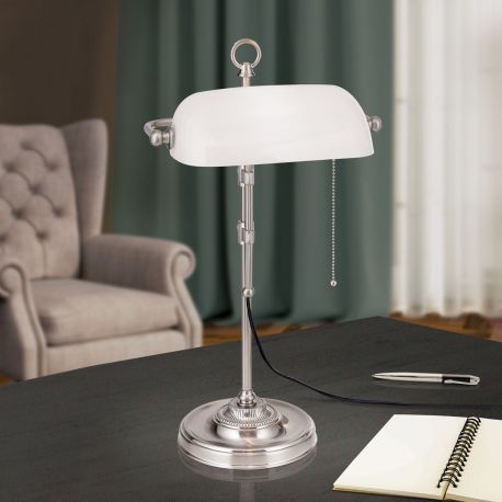 Veioze - Veioza/Lampa de masa stil clasic HARVARD H-53cm satin/alb